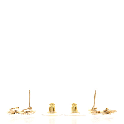 Chanel Baguette Crystal Enamel CC Earrings Gold Black 3 of 5