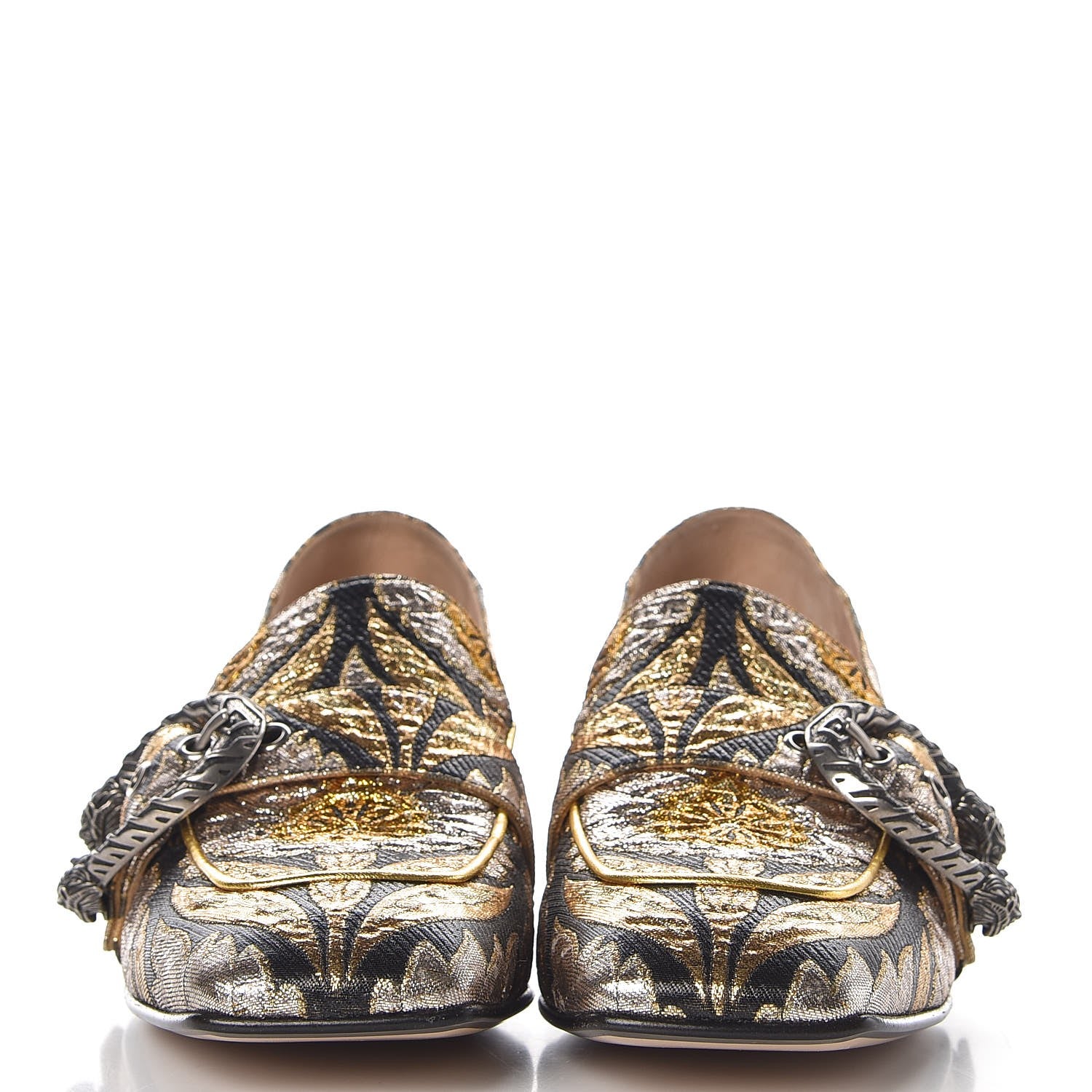 Gucci Brocade Floral Jacquard Dionysus Loafers 39.5 Black 2 of 8