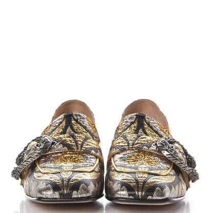 Gucci Brocade Floral Jacquard Dionysus Loafers 39.5 Black 2 of 8