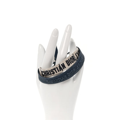 Christian Dior Woven Cotton J'Adior Friendship Bracelet Set Denim Blue Beige 2 of 4