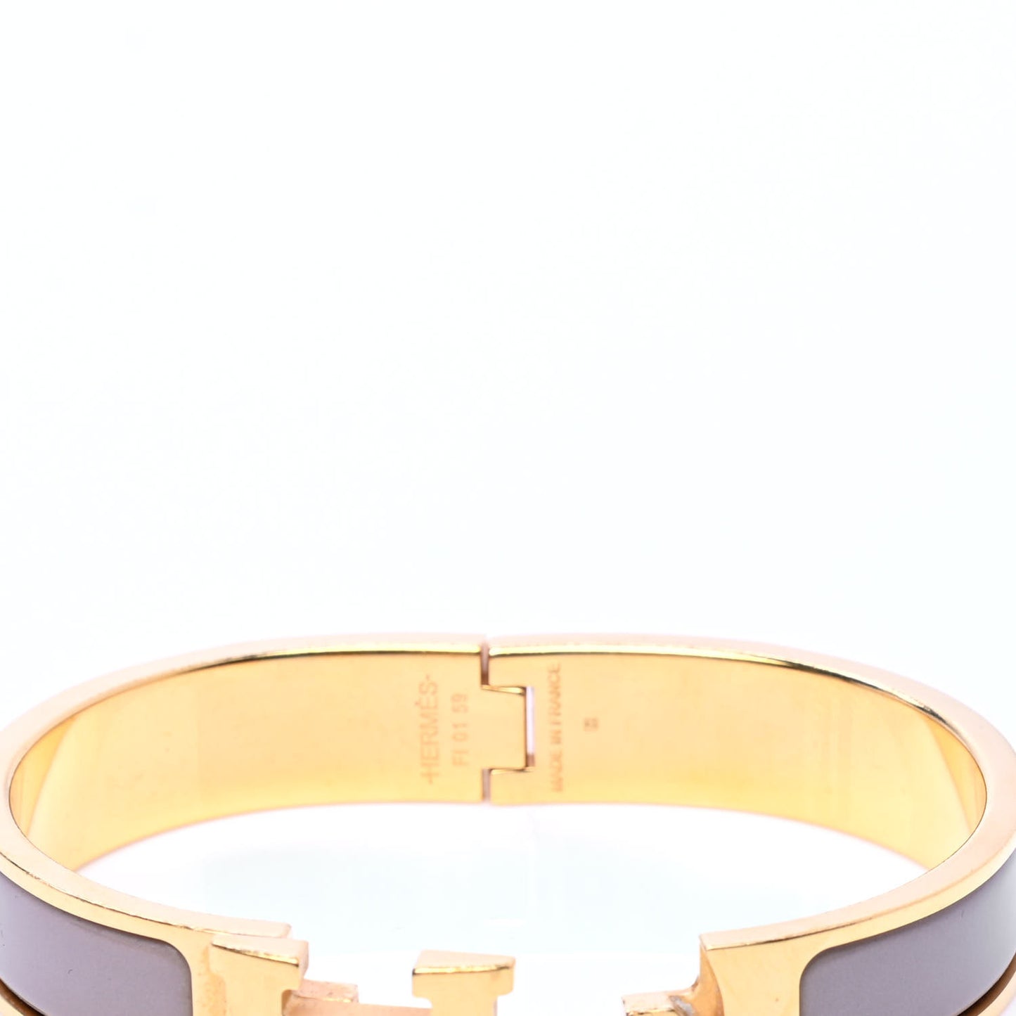 Enamel Narrow Clic Clac H Bracelet PM Marron Glace