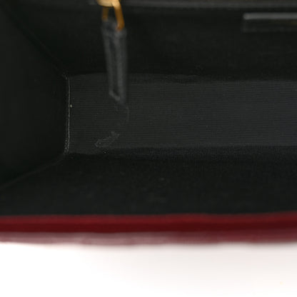 Saint Laurent Grain De Poudre Mixed Matelasse Large Triquilt Monogram Satchel Rouge Legion 11 of 16