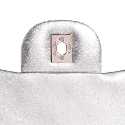 Chanel Metallic Lambskin Quilted Jumbo Single Flap Silver 5 of 7