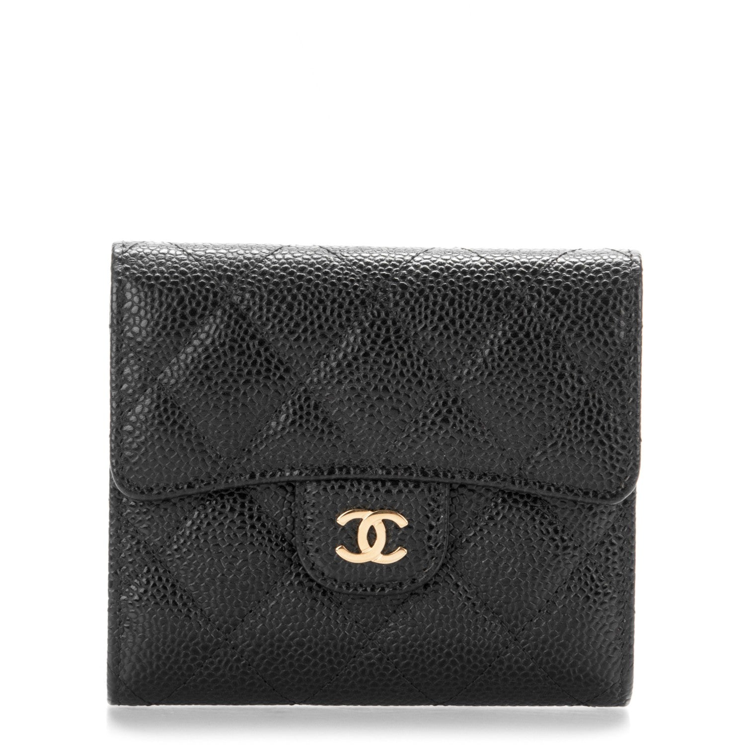 Chanel Caviar Quilted Compact Flap Wallet Black 1 of 8