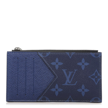 Louis Vuitton Monogram Taiga Coin Card Holder Cobalt 1 of 6