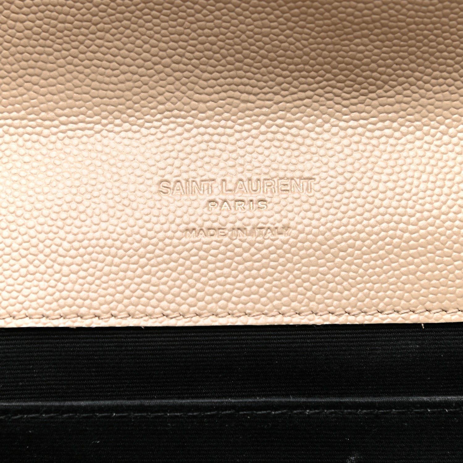 Saint Laurent Grain De Poudre Matelasse Chevron Monogram Envelope Clutch Dark Beige 6 of 7