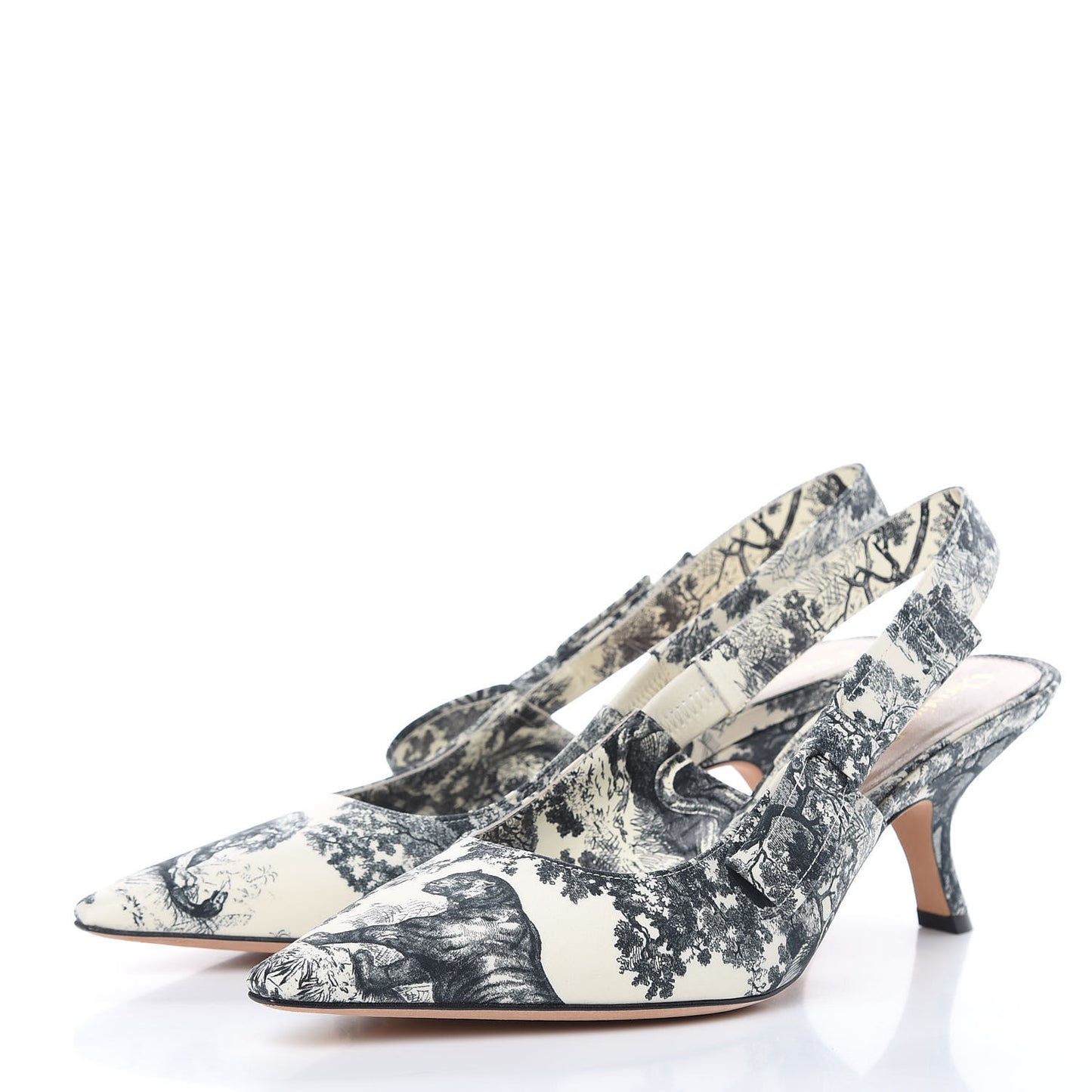 Toile De Jouy Sweet D Slingback Pumps 39.5 Off White Black