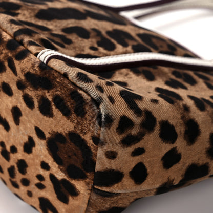 Dolce & Gabbana Canvas Leopard Print Medium Tote White 9 of 11