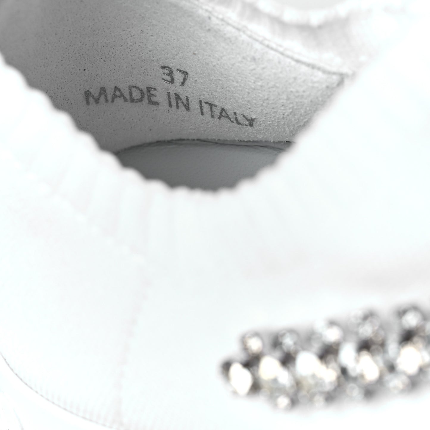 Knit Crystal Pearl Verona Sneaker 37 White
