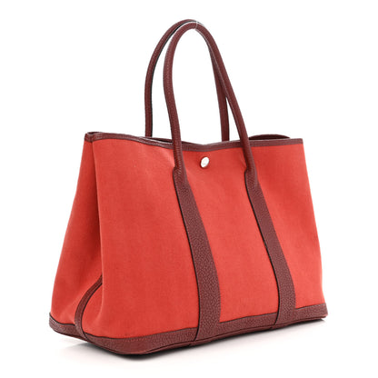 Hermes Chevron Herringbone Toile Negonda Garden Party 36 Rouge Tomate Rouge H 3 of 16