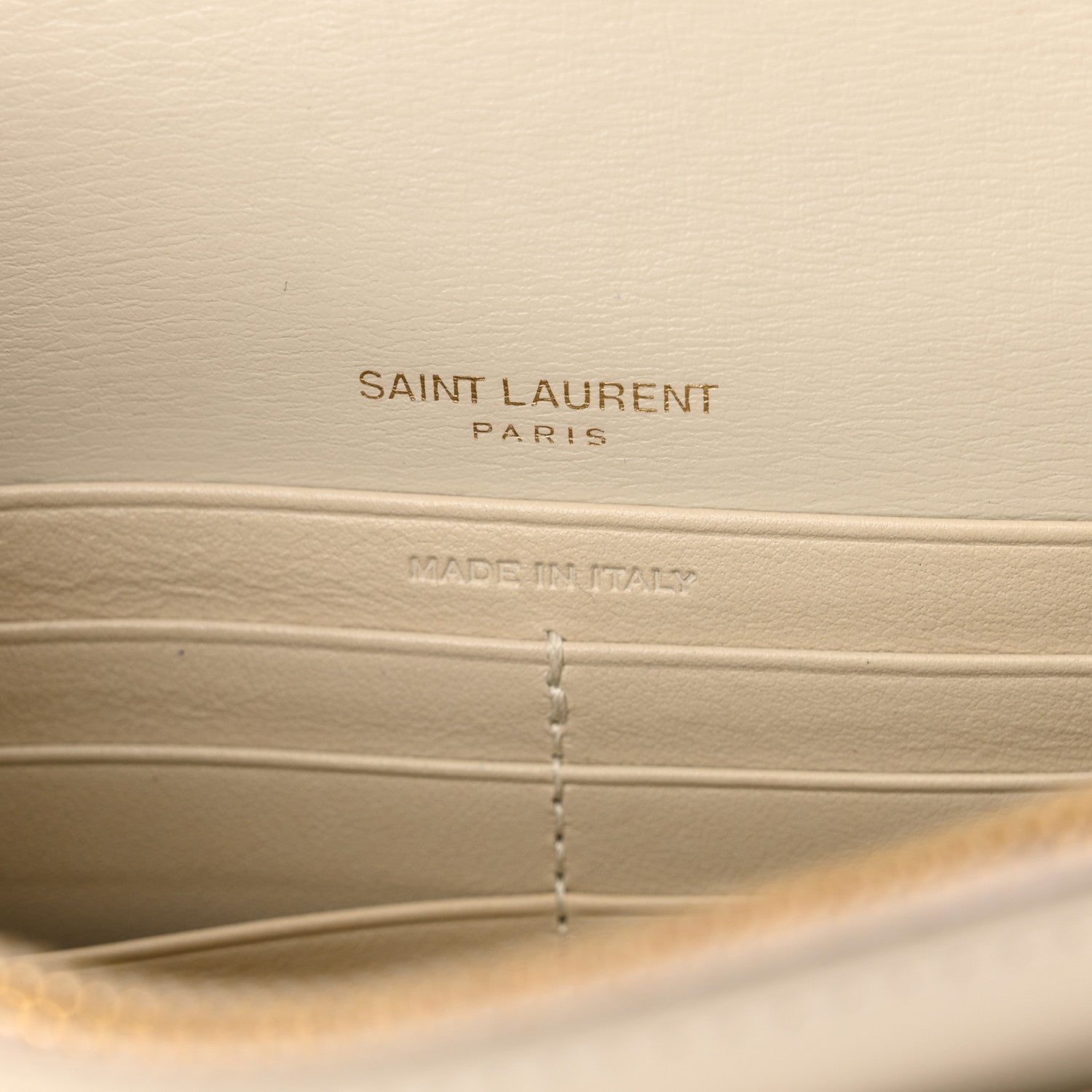 Saint Laurent Calfskin Monogram Sunset Chain Wallet Blanc Vintage 6 of 13