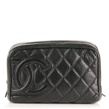Chanel Aged Calfskin Quilted Cambon Cosmetic Case Black 1 of 6