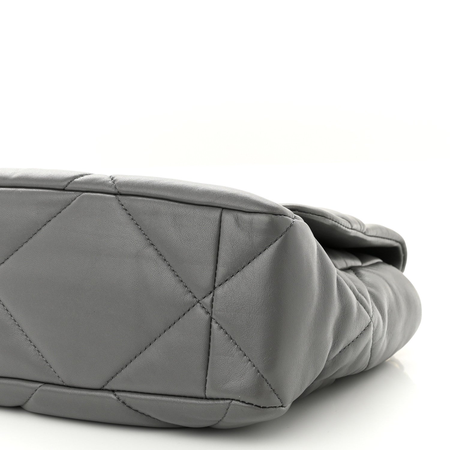 Chanel Lambskin Quilted Large Chanel 19 Flap Dark Grey 10 of 10