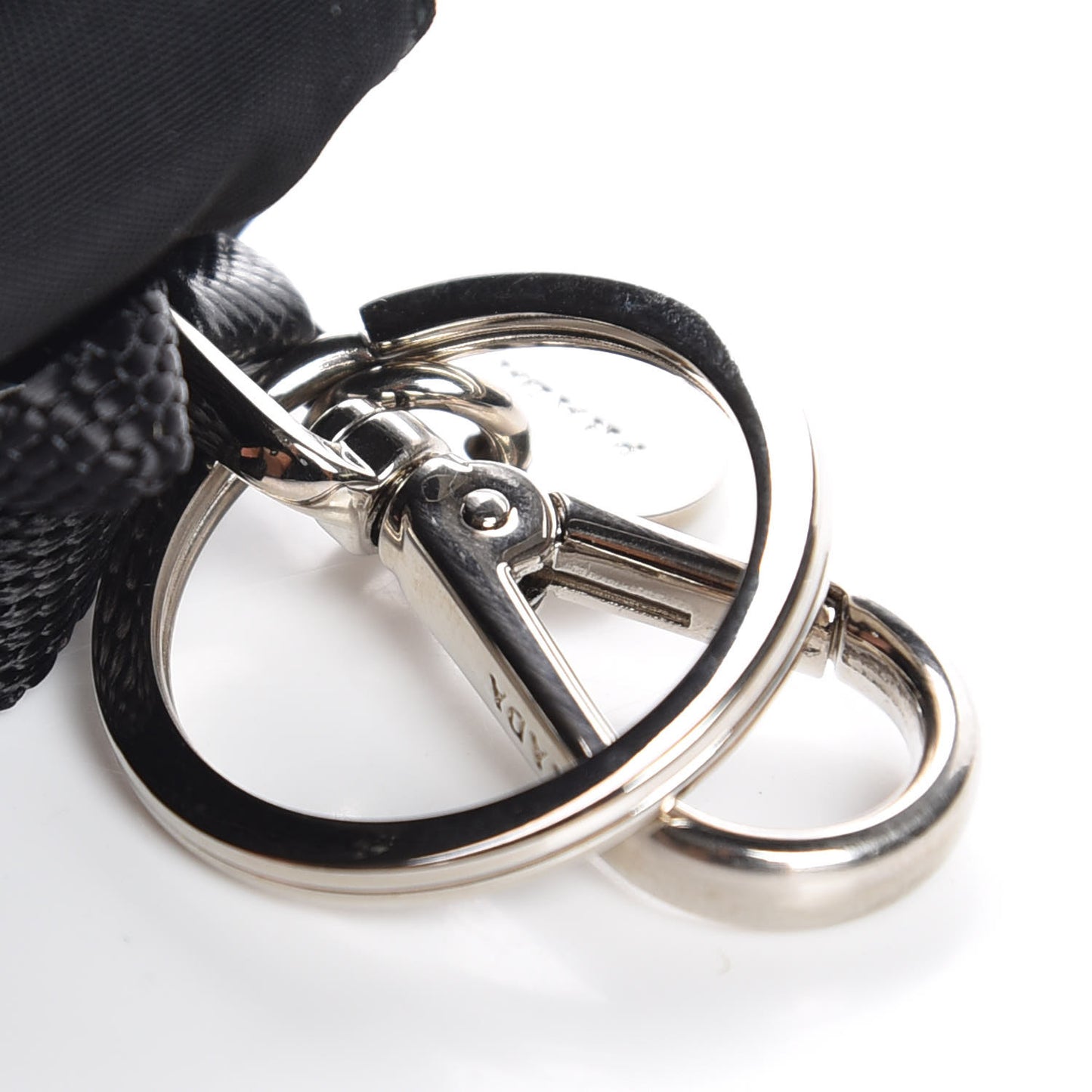 Saffiano Cuir Backpack Keychain Charm Black