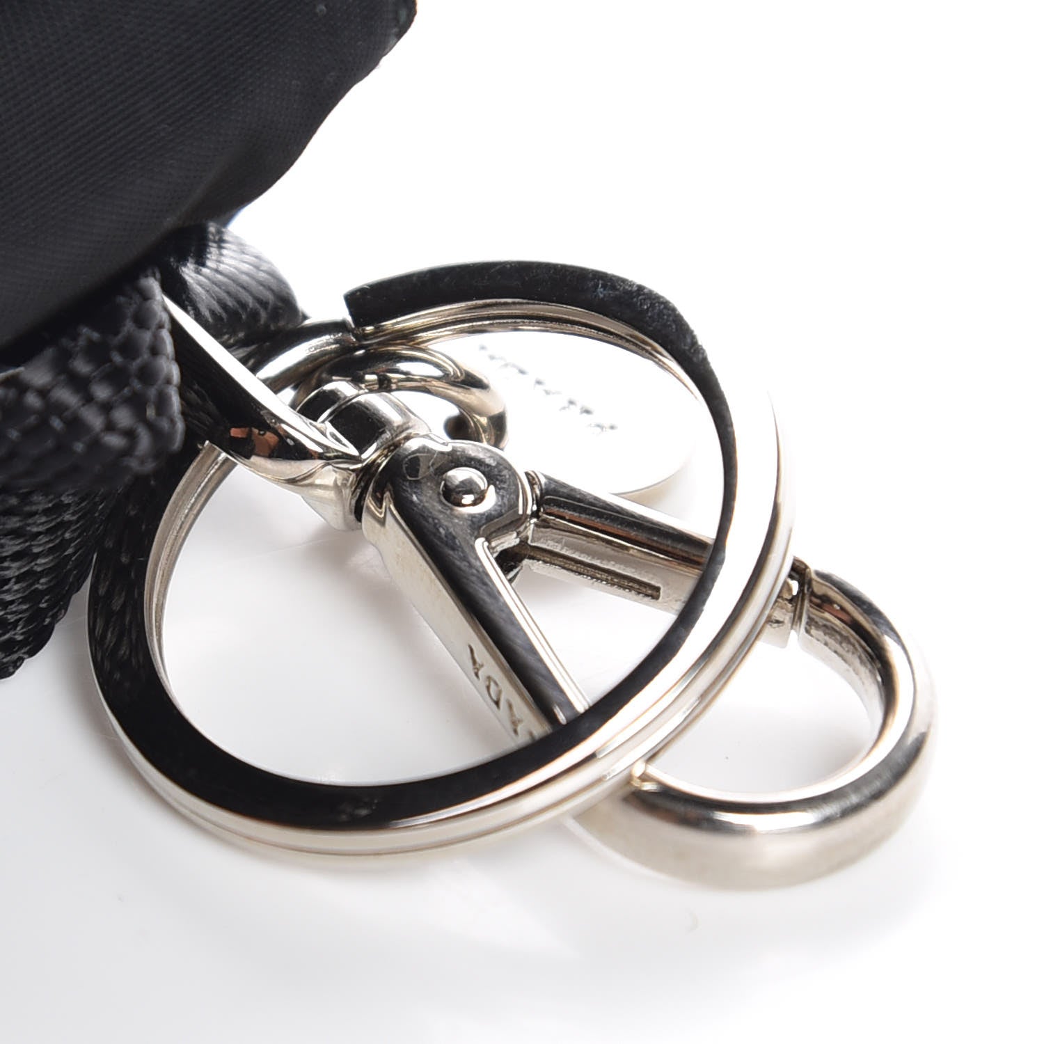 Prada Saffiano Cuir Backpack Keychain Charm Black 5 of 7