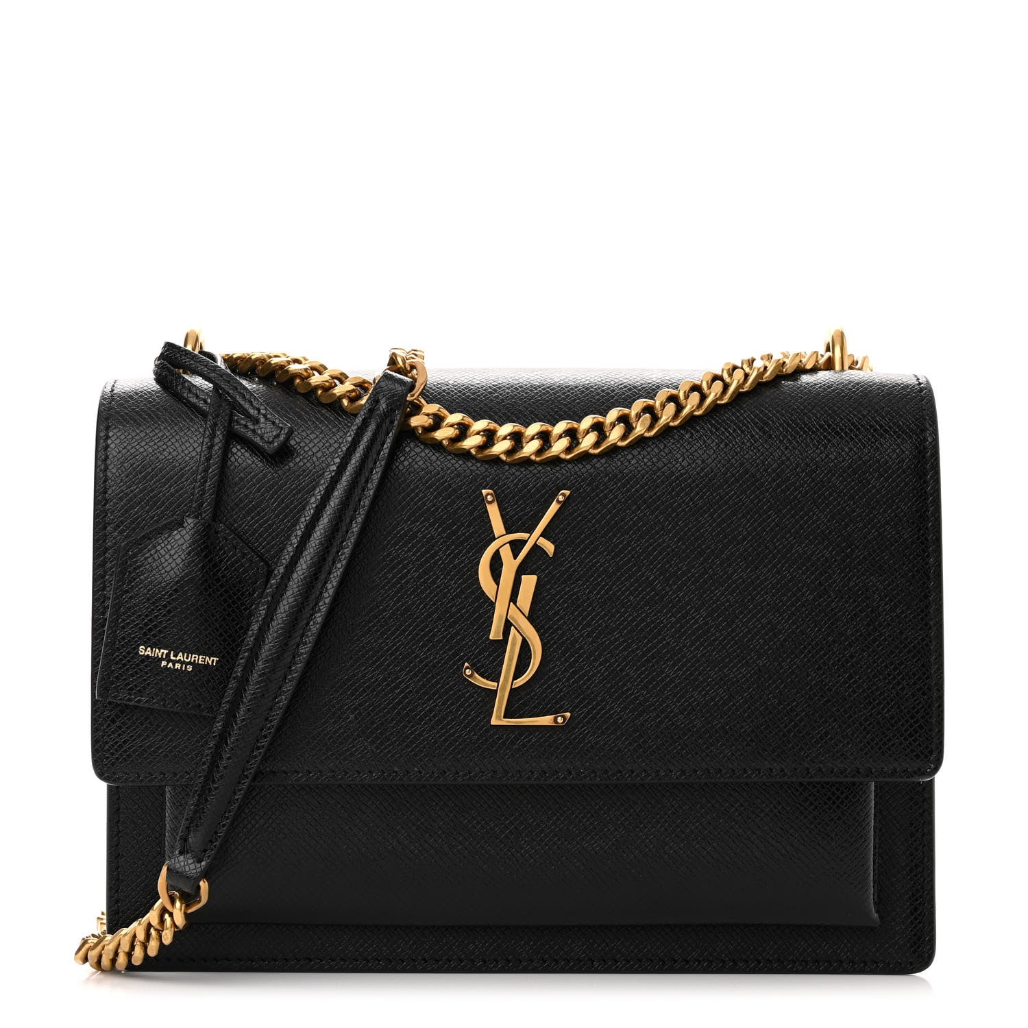 Saint Laurent Coated Bark Calfskin Medium Monogram Sunset Black 1 of 9