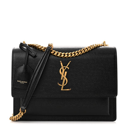 Saint Laurent Coated Bark Calfskin Medium Monogram Sunset Black 1 of 9