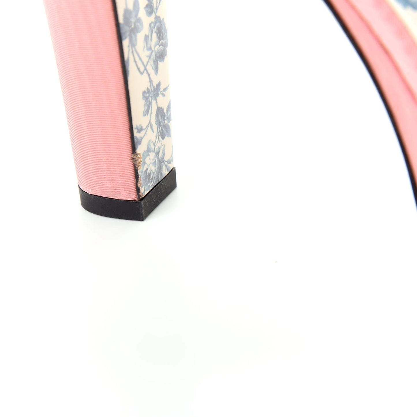 Moire Fabric Nappa Elias T-Strap Platform High Heel Sandals 38 Pink Gold