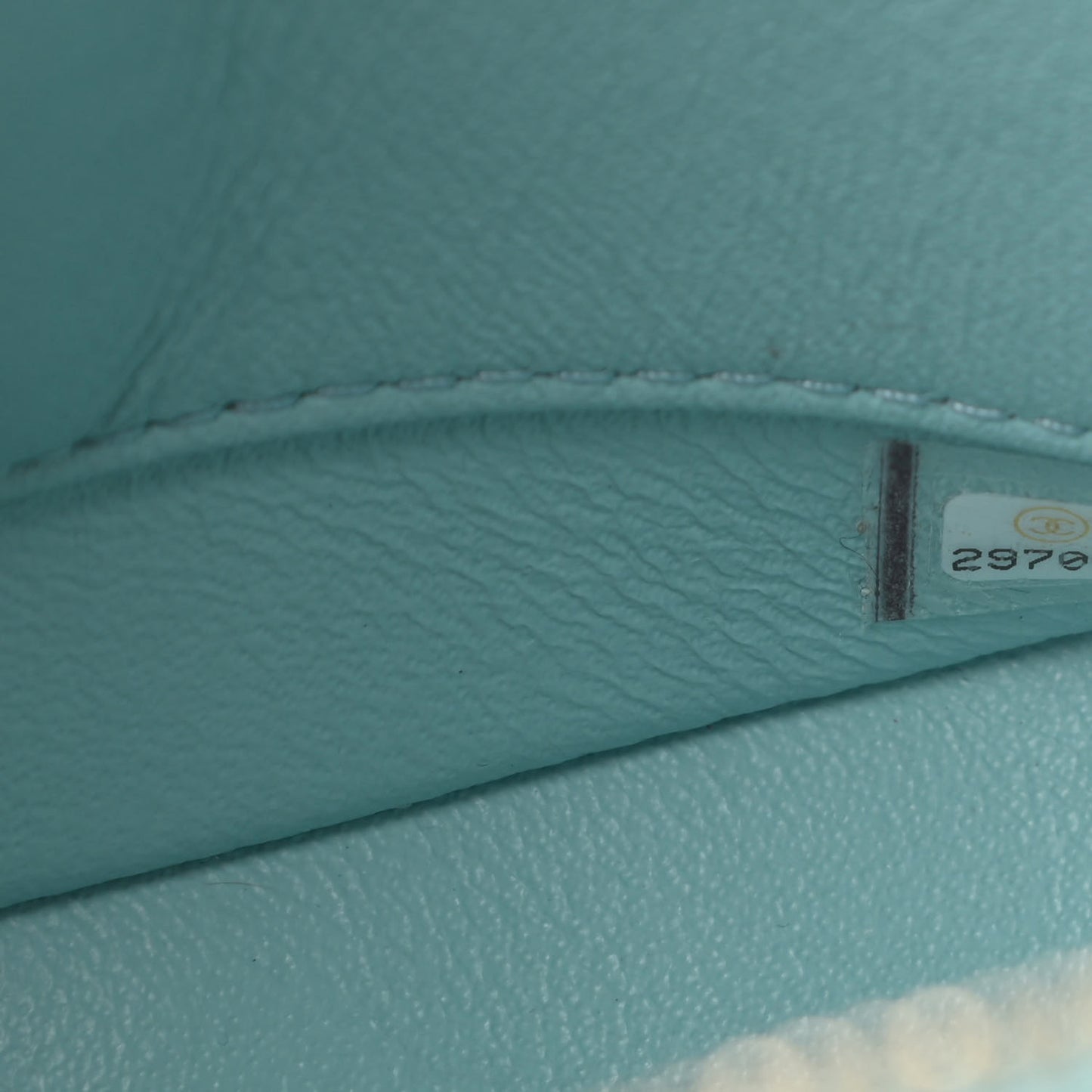 Lambskin Quilted Small Trendy CC Bowling Bag Light Blue