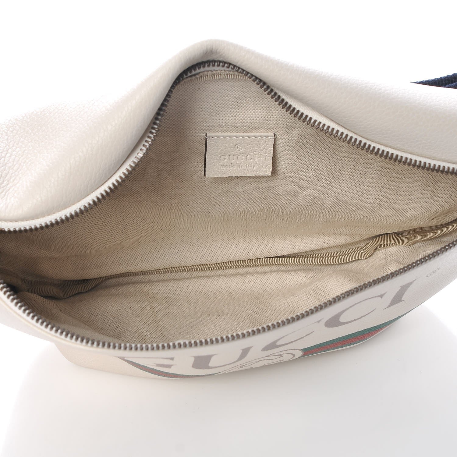 Gucci Grained Calfskin Logo Belt Bag White 5 of 8