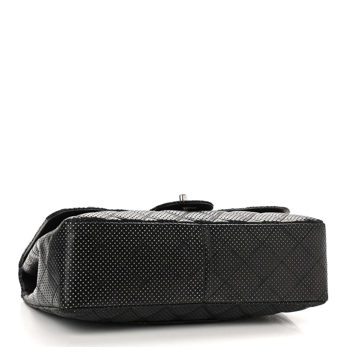 Lambskin Perforated Jumbo Single Flap Black