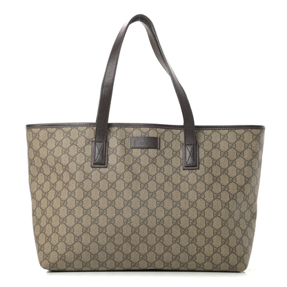 Gucci GG Supreme Monogram Medium Zippered Shopping Tote Dark Brown 1 of 15