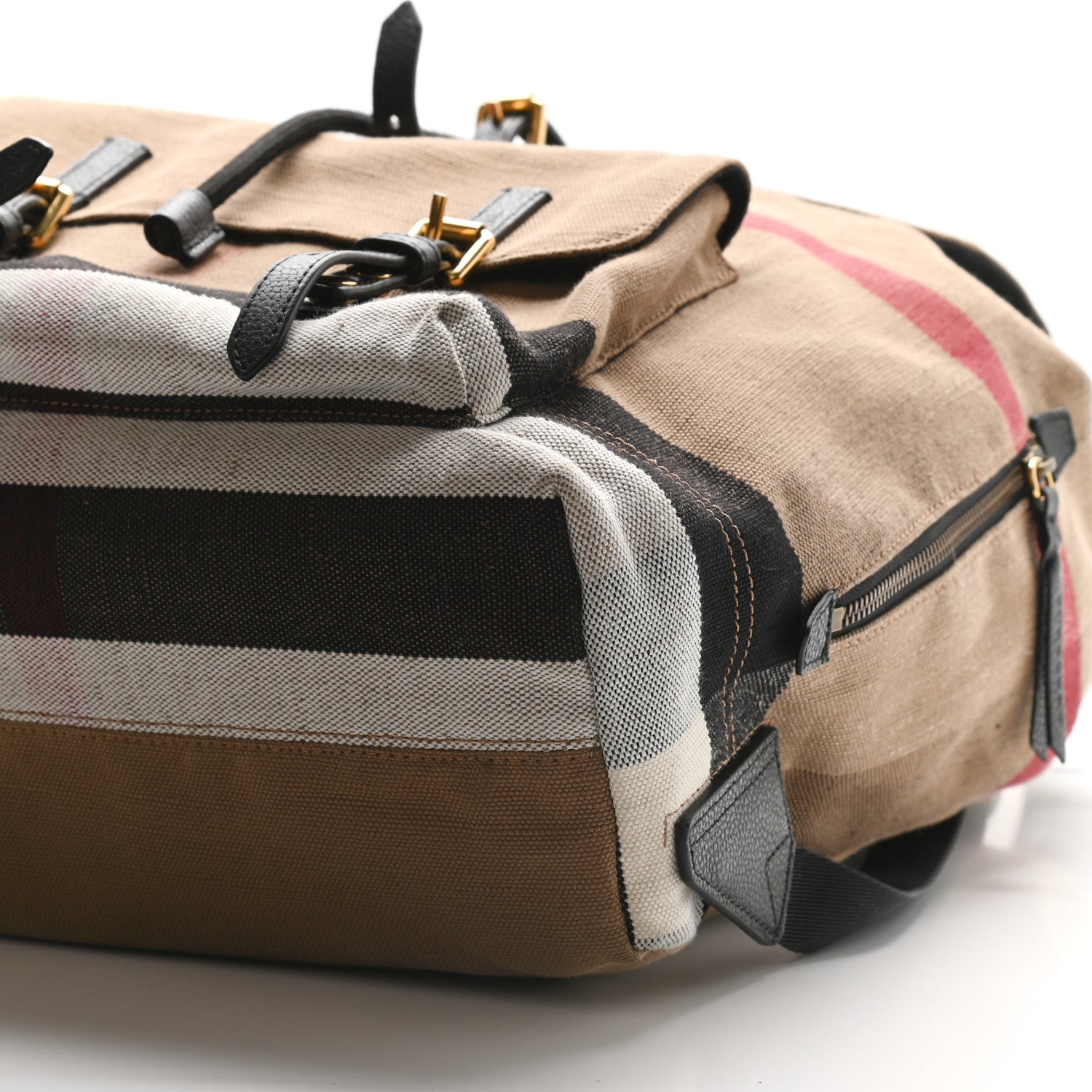 Burberry Canvas Mega Check Small Brookdale Backpack Black 10 of 10