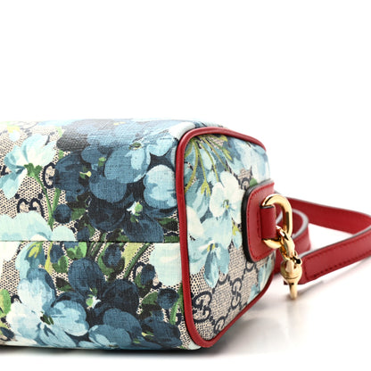 Gucci GG Supreme Monogram Blooms Mini Boston Navy Blue Hibiscus 10 of 10