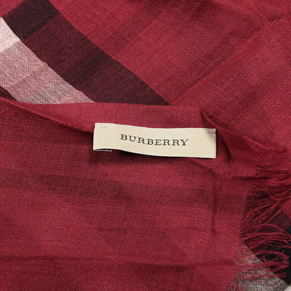 Burberry Wool Silk Gauze Giant Check Scarf Fuchsia Pink 3 of 4