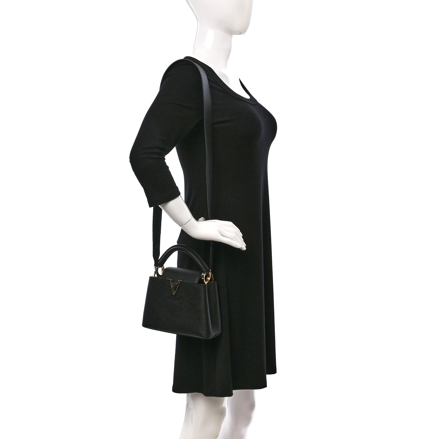Louis Vuitton Taurillon Mini Capucines Black 2 of 8