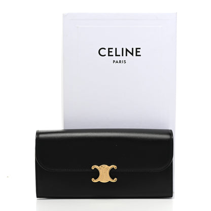 Celine Shiny Calfskin Long Triomphe Wallet Black 11 of 11