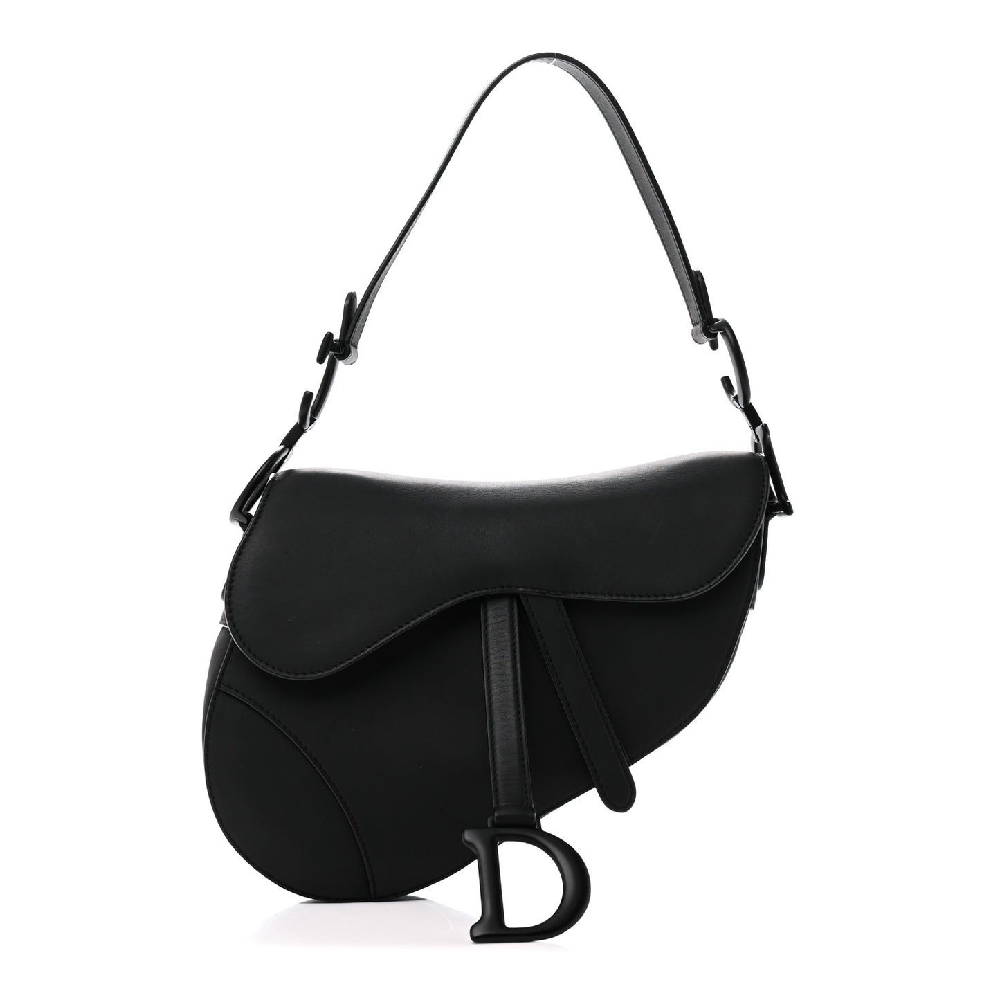Ultra Matte Calfskin Saddle Bag Black