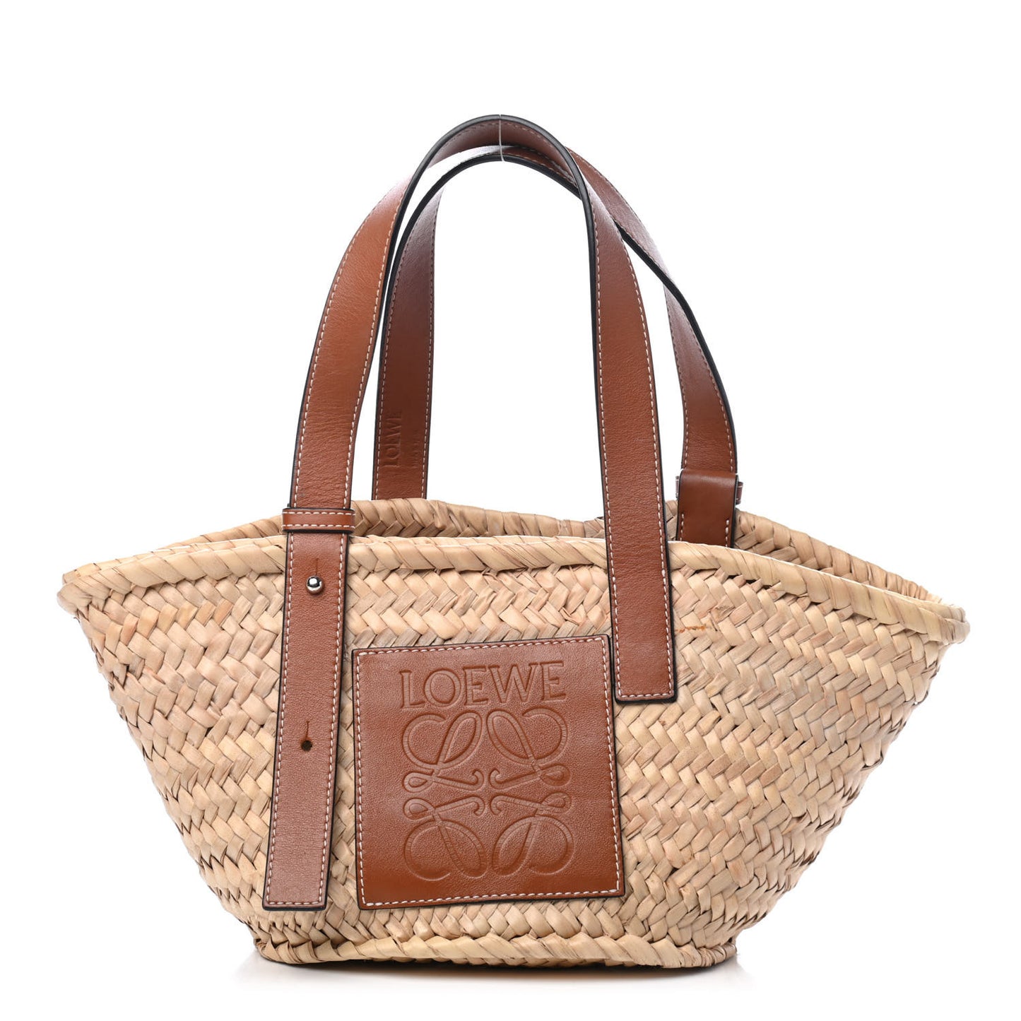 Raffia Small Basket Tote Bag Natural Tan