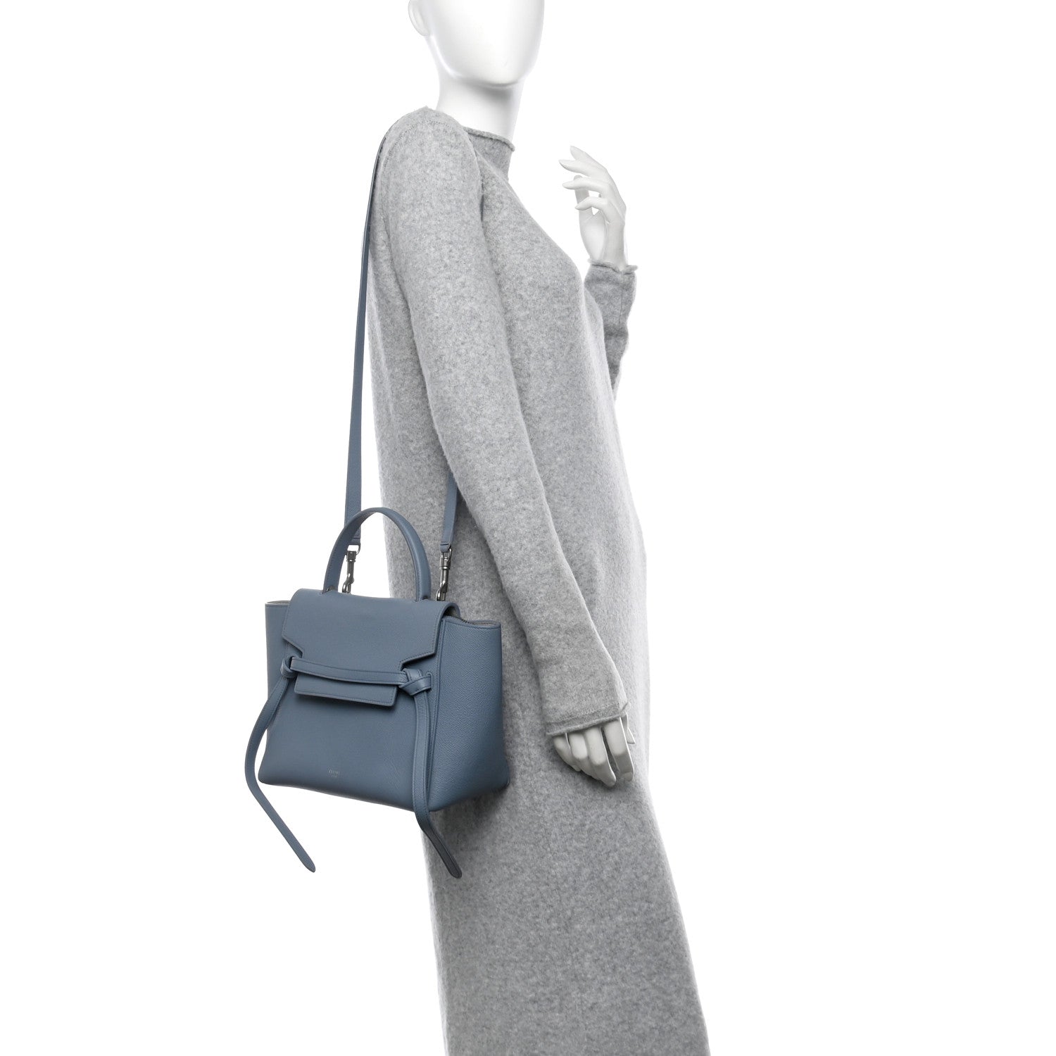 Celine Grained Calfskin Micro Belt Bag Washed Blue 2 of 11