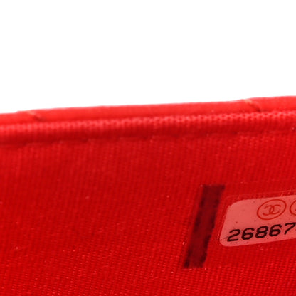 Chanel Lambskin Chevron Quilted Trendy CC Wallet On Chain WOC Red 8 of 22