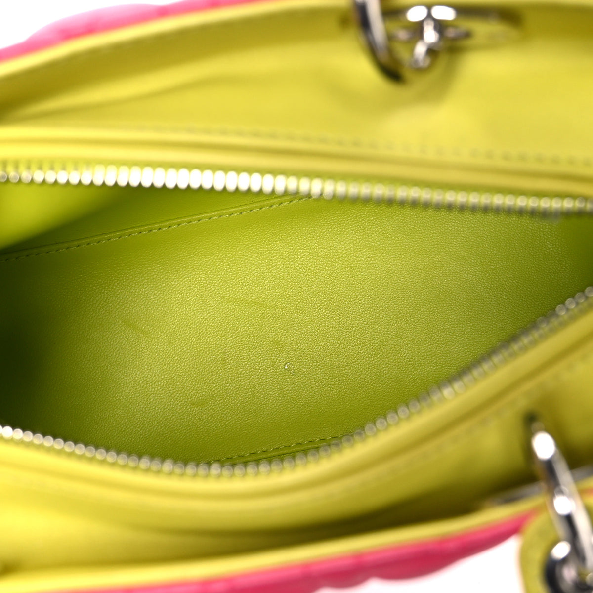 Christian Dior Lambskin Cannage Medium Tri-Color Lady Dior Pink Blue Yellow 5 of 11
