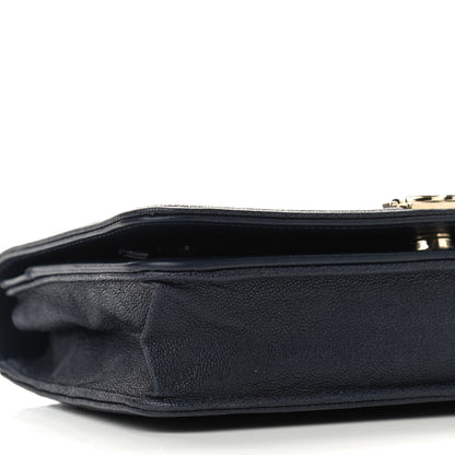 Chanel Caviar Quilted Boy Wallet On Chain WOC Navy 11 of 12