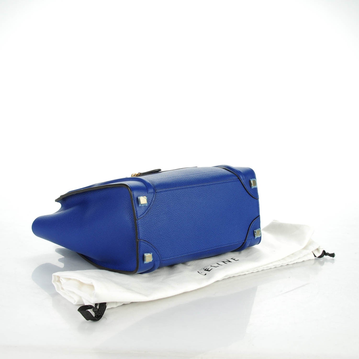 Celine Drummed Calfskin Micro Luggage Indigo 4 of 8
