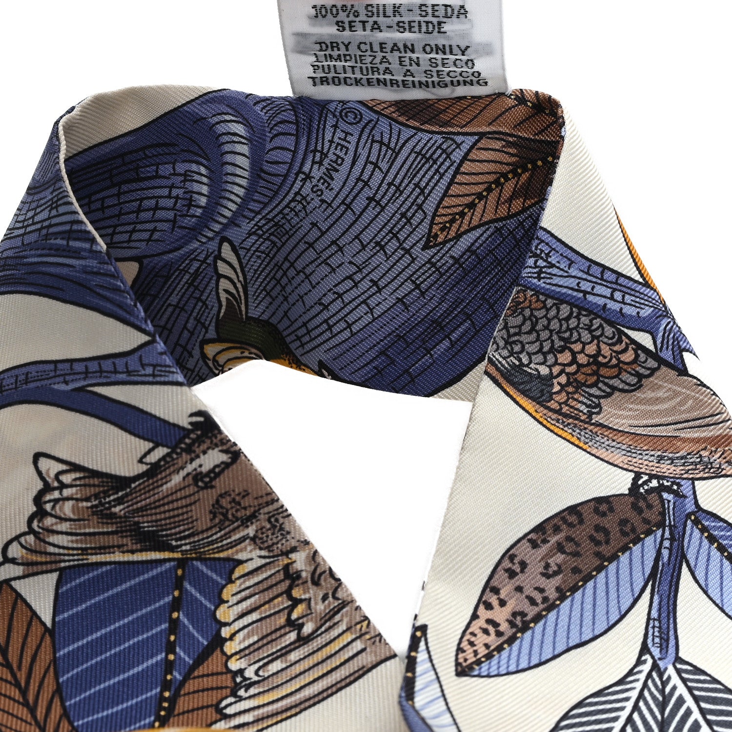 Hermes Silk Tree Of Song Twilly Creme Mauve Ocre 4 of 4