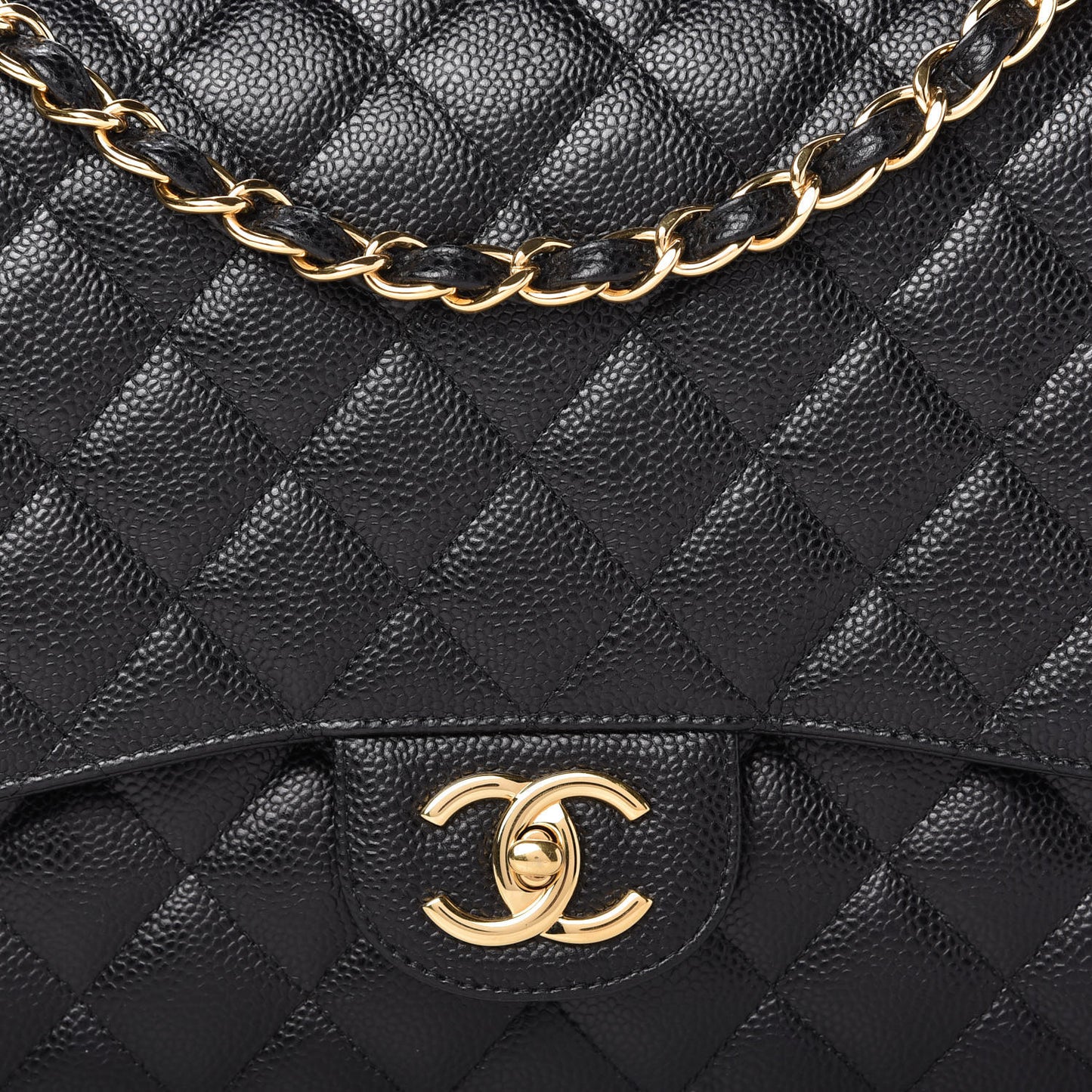 Caviar Quilted Maxi Double Flap Black