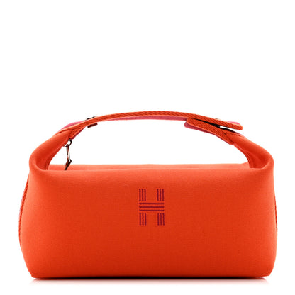 Hermes Canvas Small Bride-A-Brac Pouch Orange Burgundy 1 of 6