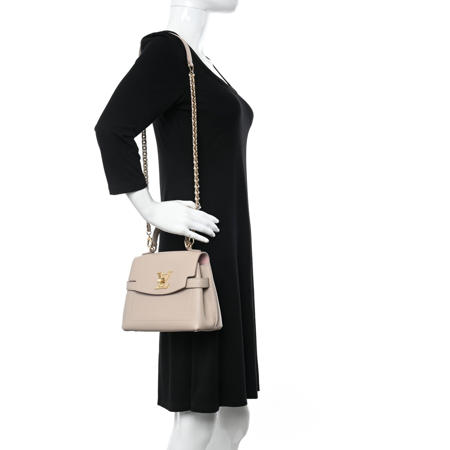 Soft Calfskin Mini Lockme Ever Greige