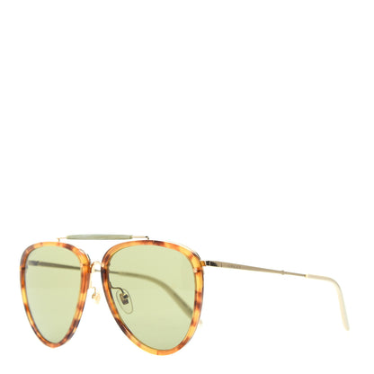 Gucci Aviator Sunglasses GG0672S Havana Gold Green 1 of 8