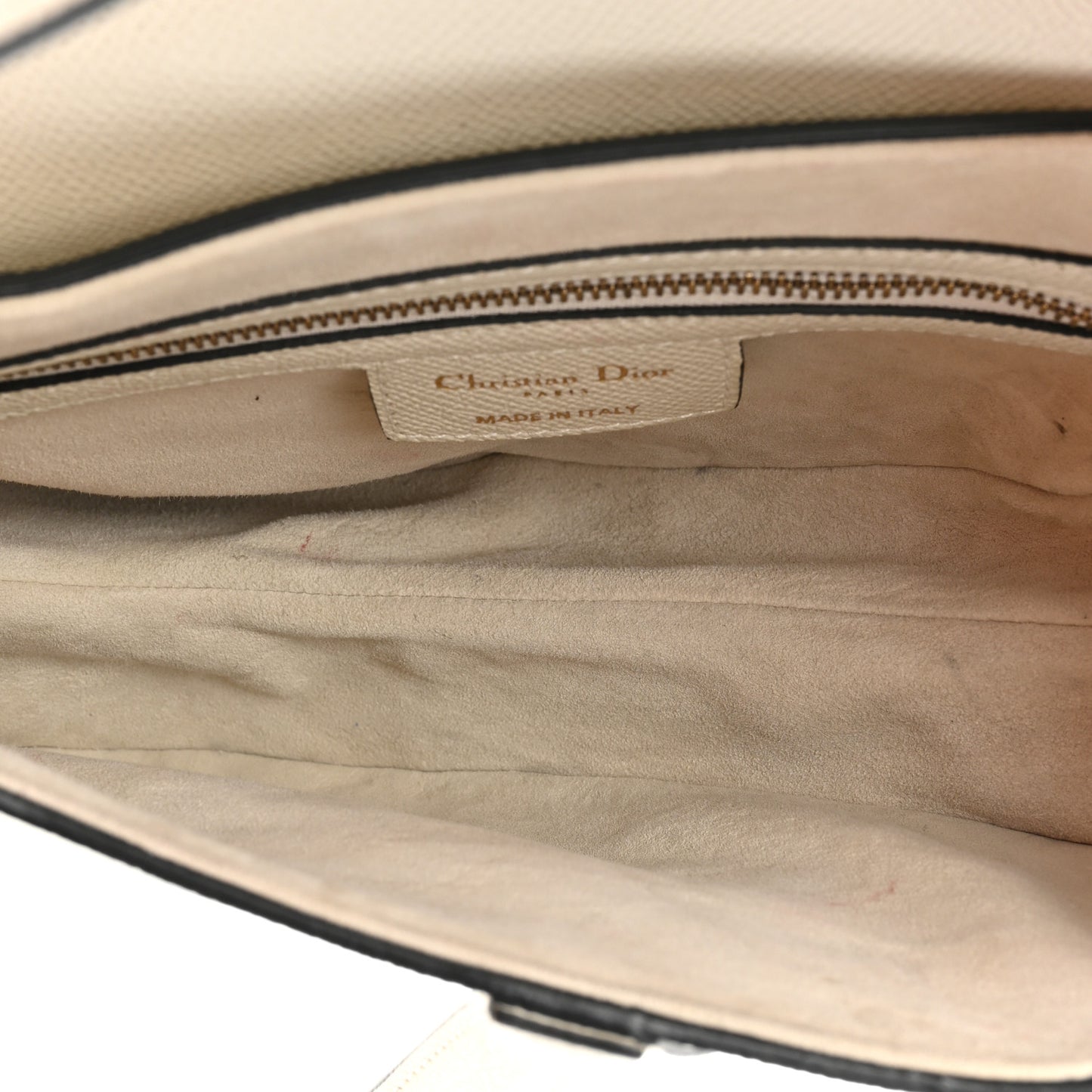 Grained Calfskin Saddle Bag White