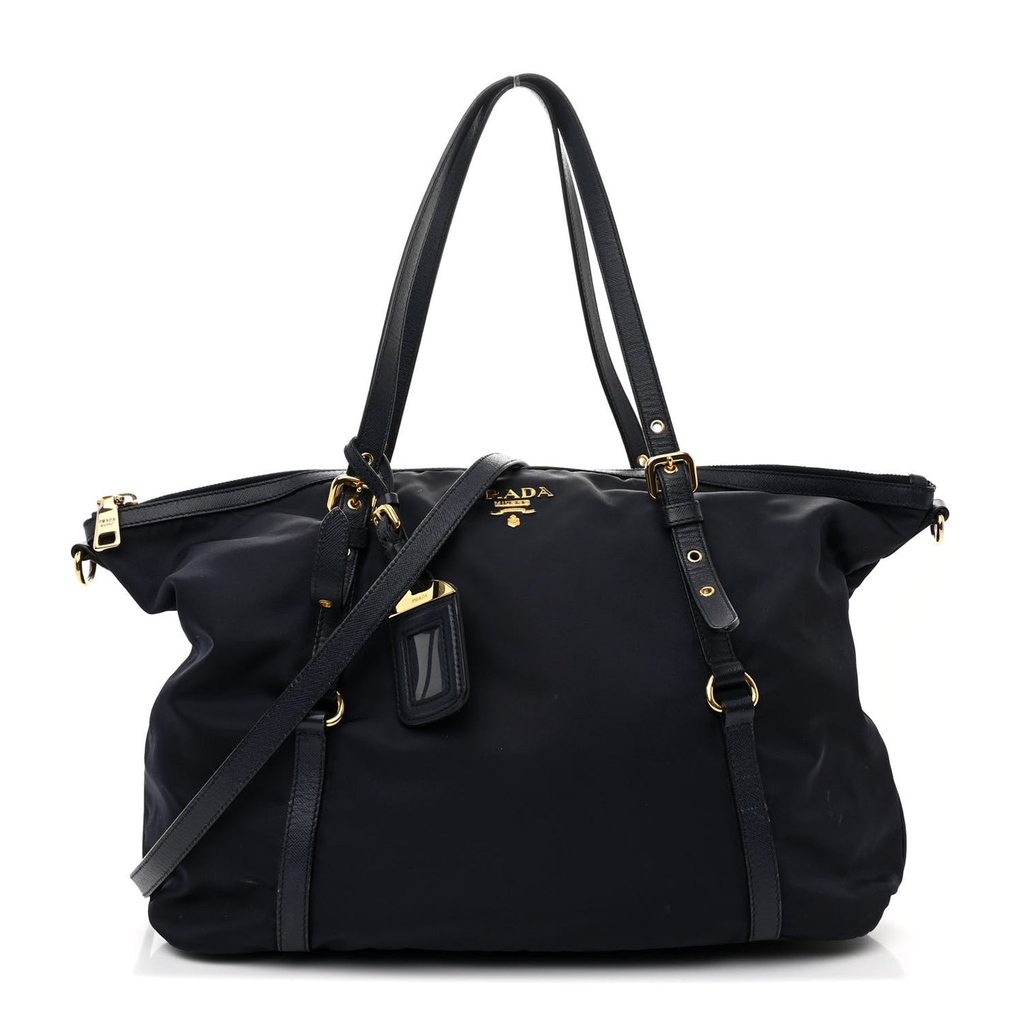 Saffiano Tessuto Nylon Logo Shopping Tote Royal Blue