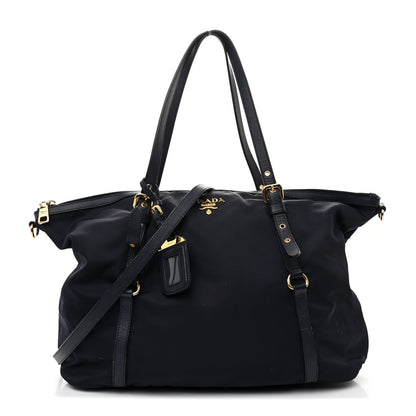 Prada Saffiano Tessuto Nylon Logo Shopping Tote Royal Blue 1 of 16