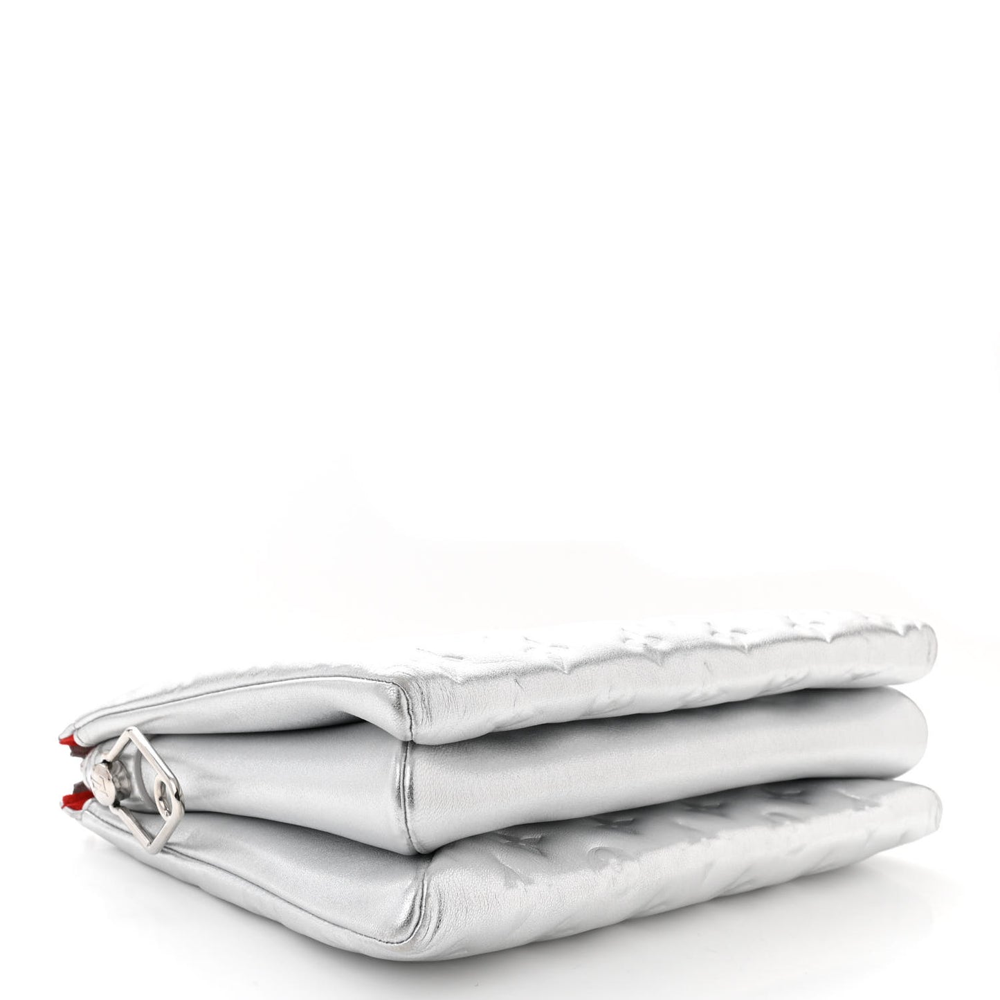 Metallic Lambskin Embossed Monogram Coussin PM Silver