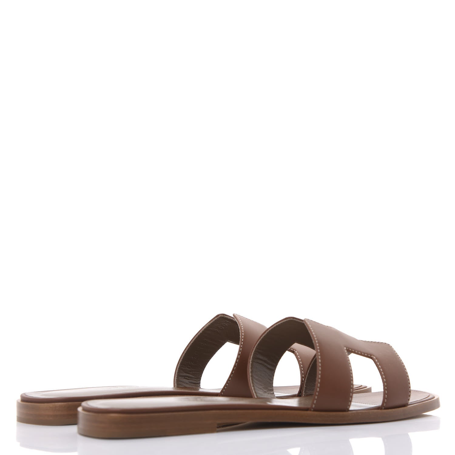 Hermes Box Calfskin Oran Sandals 38 Gold 4 of 10