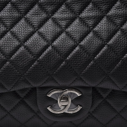 Chanel Calfskin Quilted XXL Travel Flap Bag Black 10 of 11