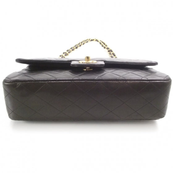 Lambskin Medium Double Flap Black